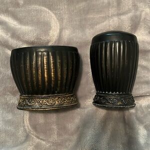 Brush Holder set of two, Brown/ Bronze Color
